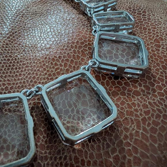 Anne Taylor Silver Necklace with Clear Stones - Picture 4 of 8